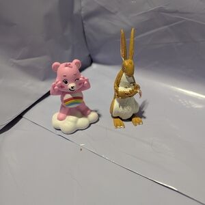 Pink Bear and Brown Kangaroo Figurine Set